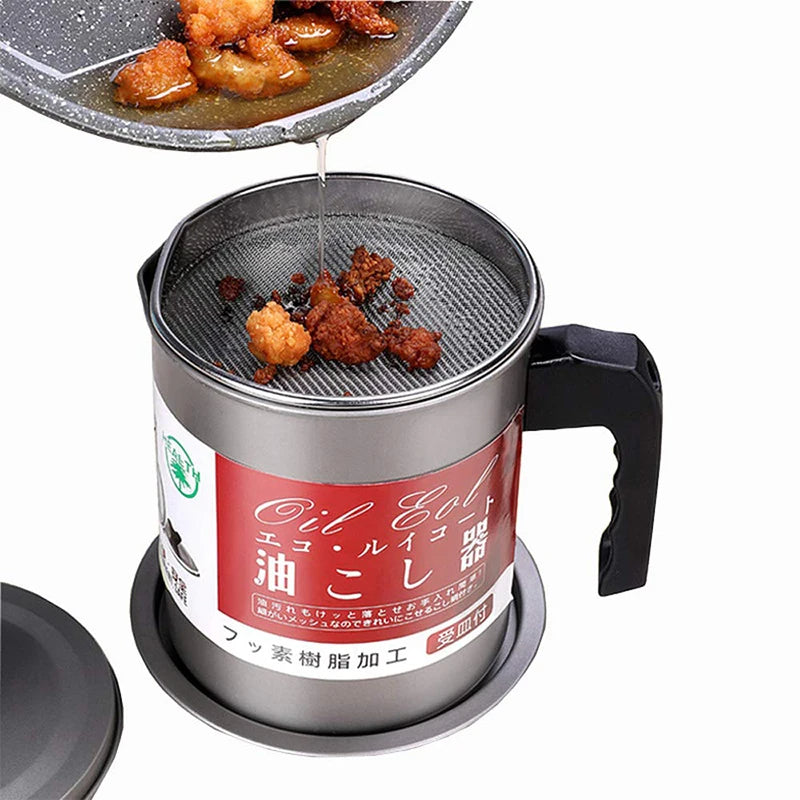 1.4L Oil Strainer Pot - Ideal for storing Frying Oil